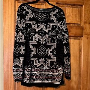 Ralph Lauren Black and Cream Knit Sweater